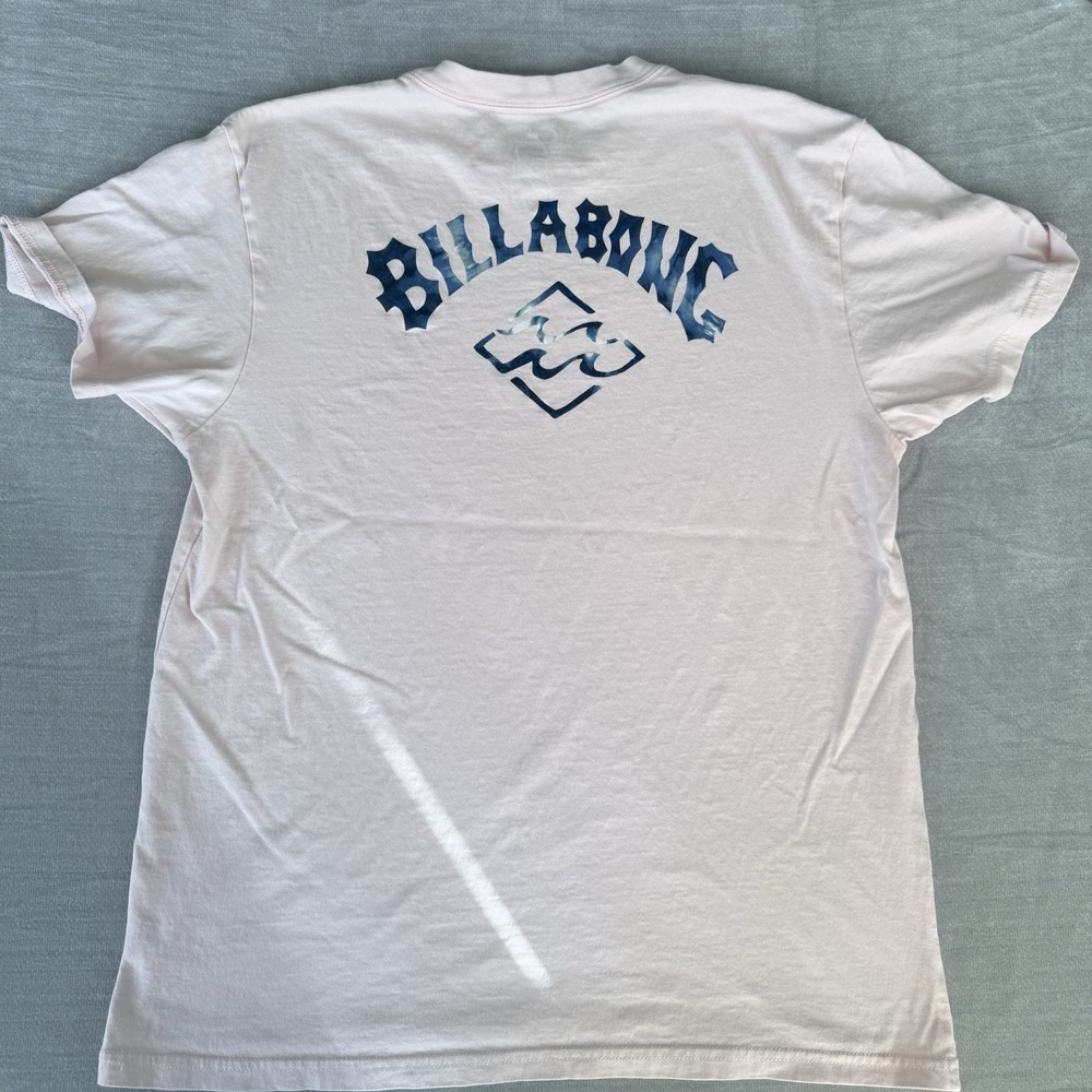 Billabong T-Shirt Medium White Logo Graphic Surf Skate Cotton Short Sleeve Tee